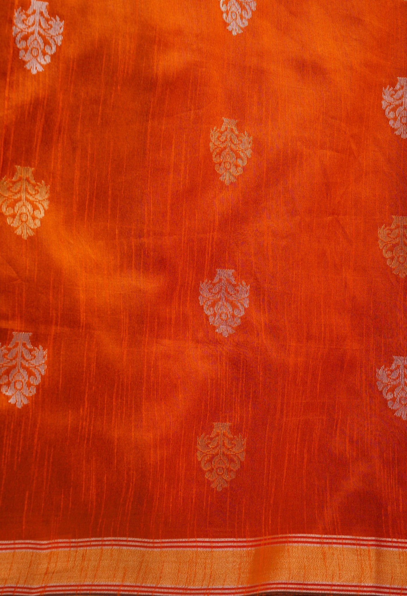 Rust Orange  Dupion Silk Saree-UNM67853