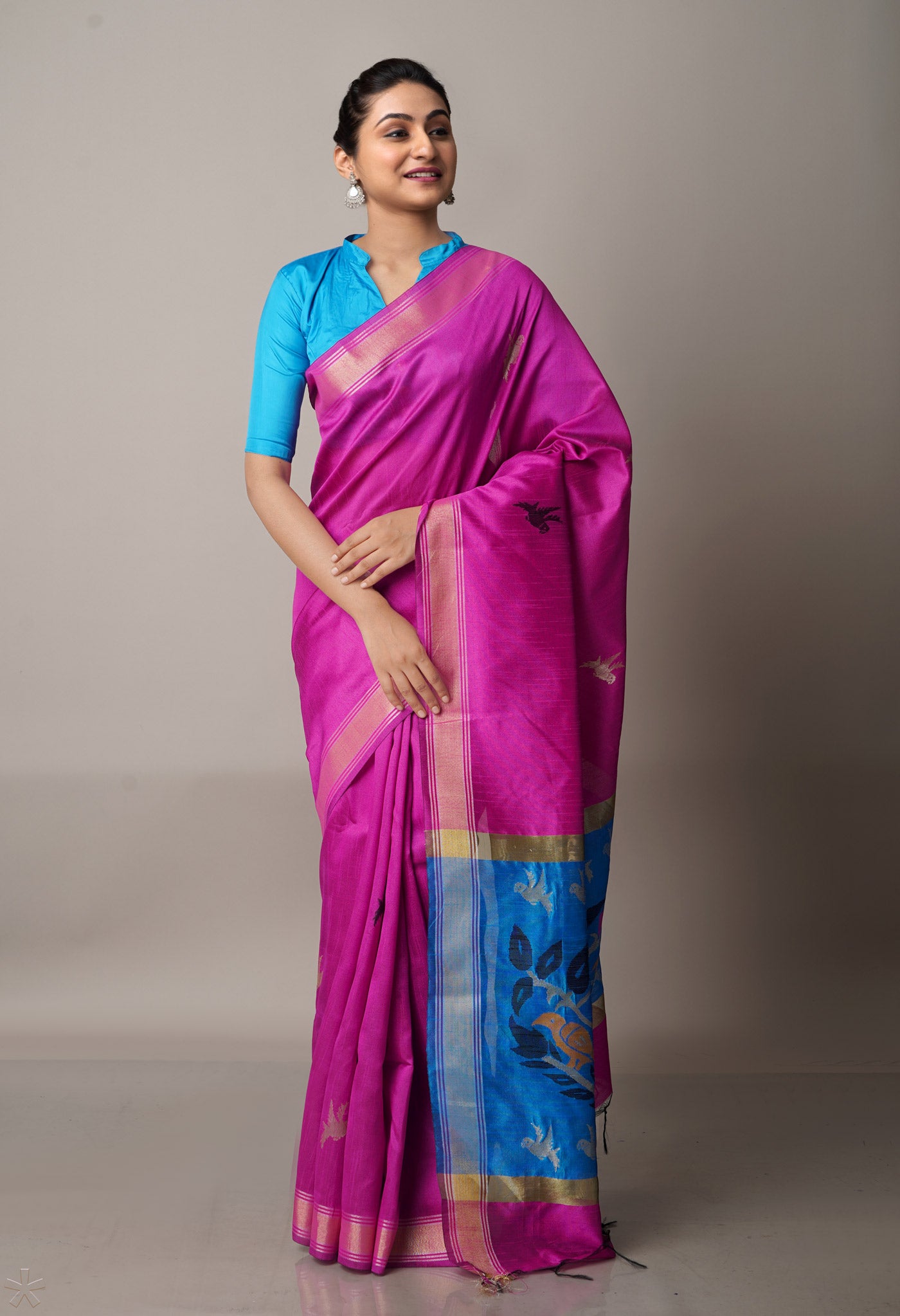 Pink  Dupion Silk Saree-UNM67868