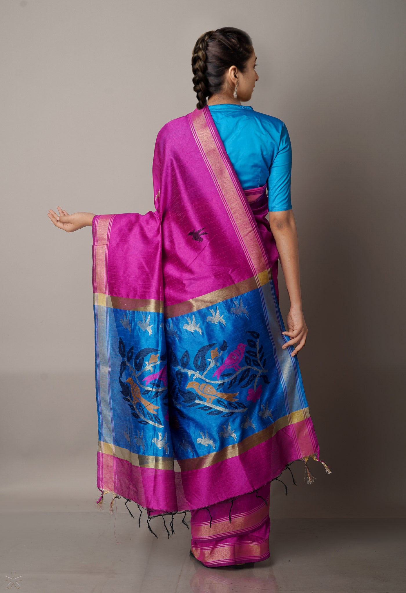 Pink  Dupion Silk Saree-UNM67868