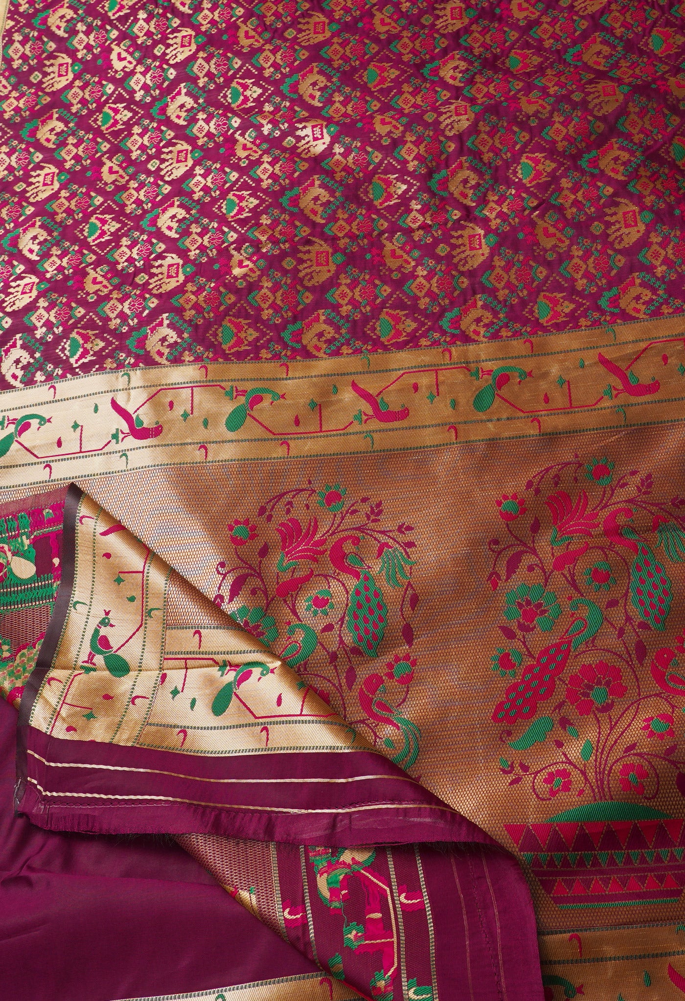 Purple  Paithani Silk Saree-UNM67890