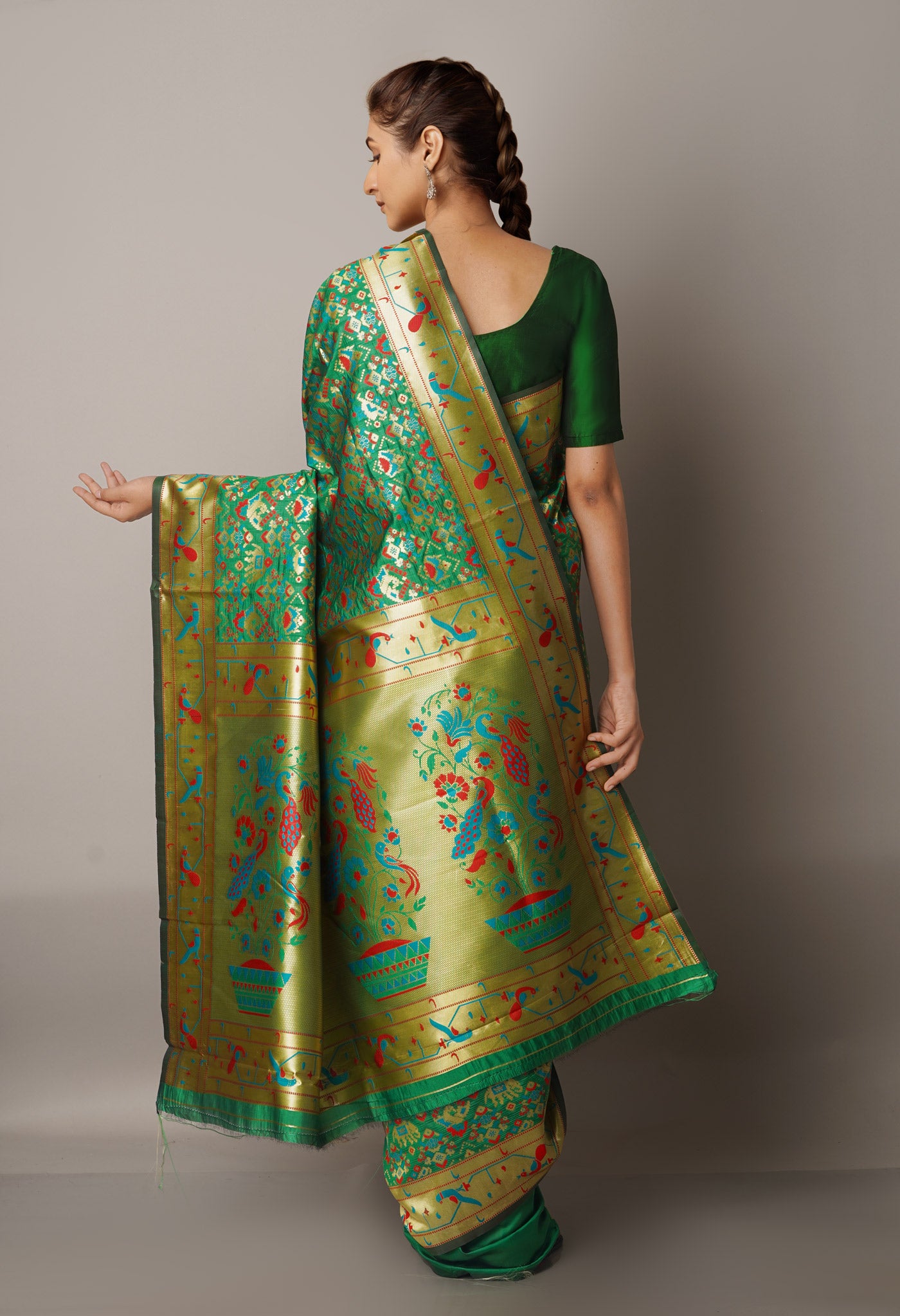 Green  Paithani Silk Saree-UNM67893