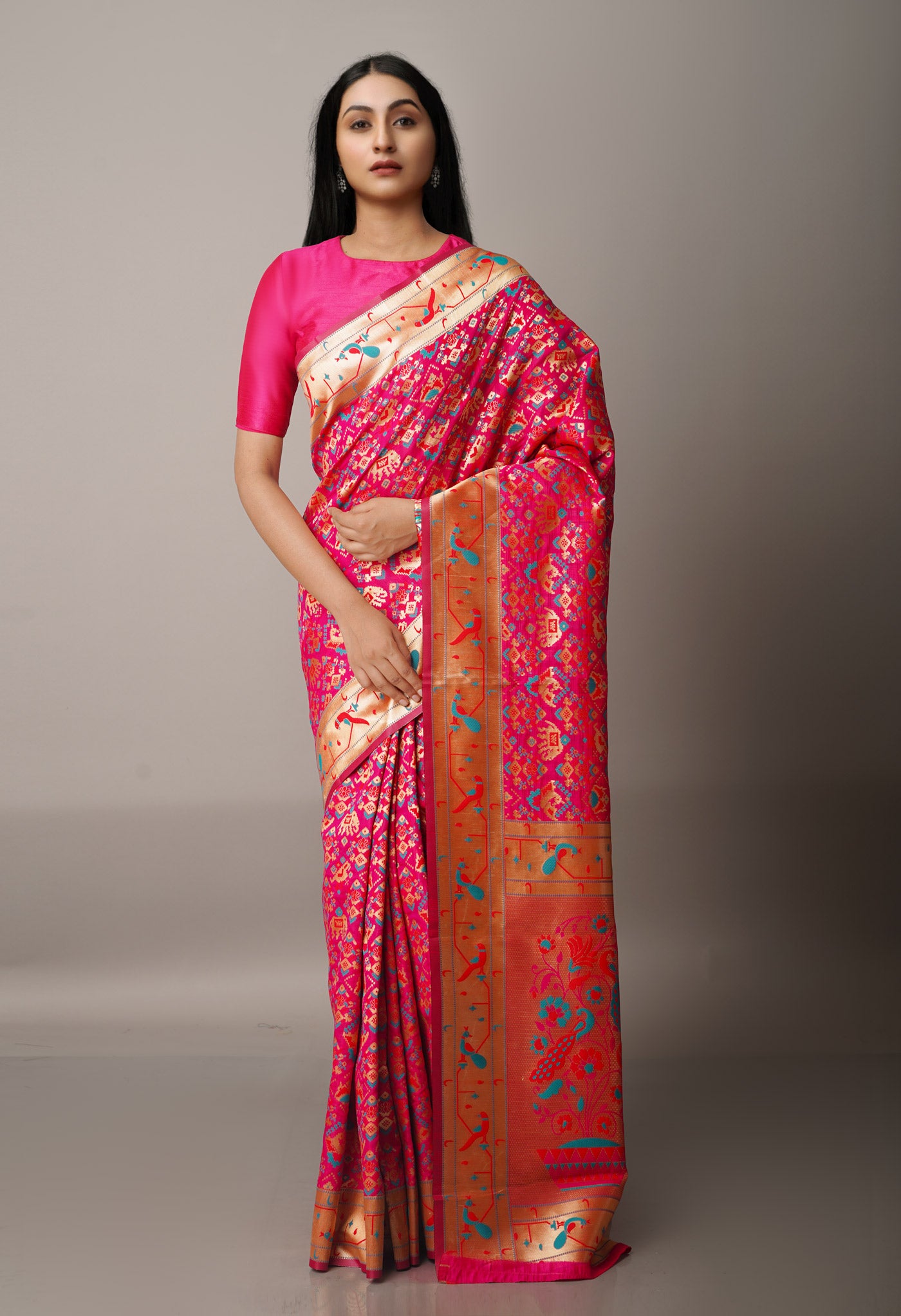 Pink  Paithani Silk Saree-UNM67894