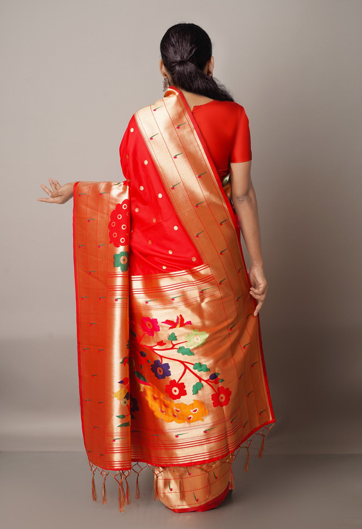 Red  Paithani Silk Saree-UNM67902