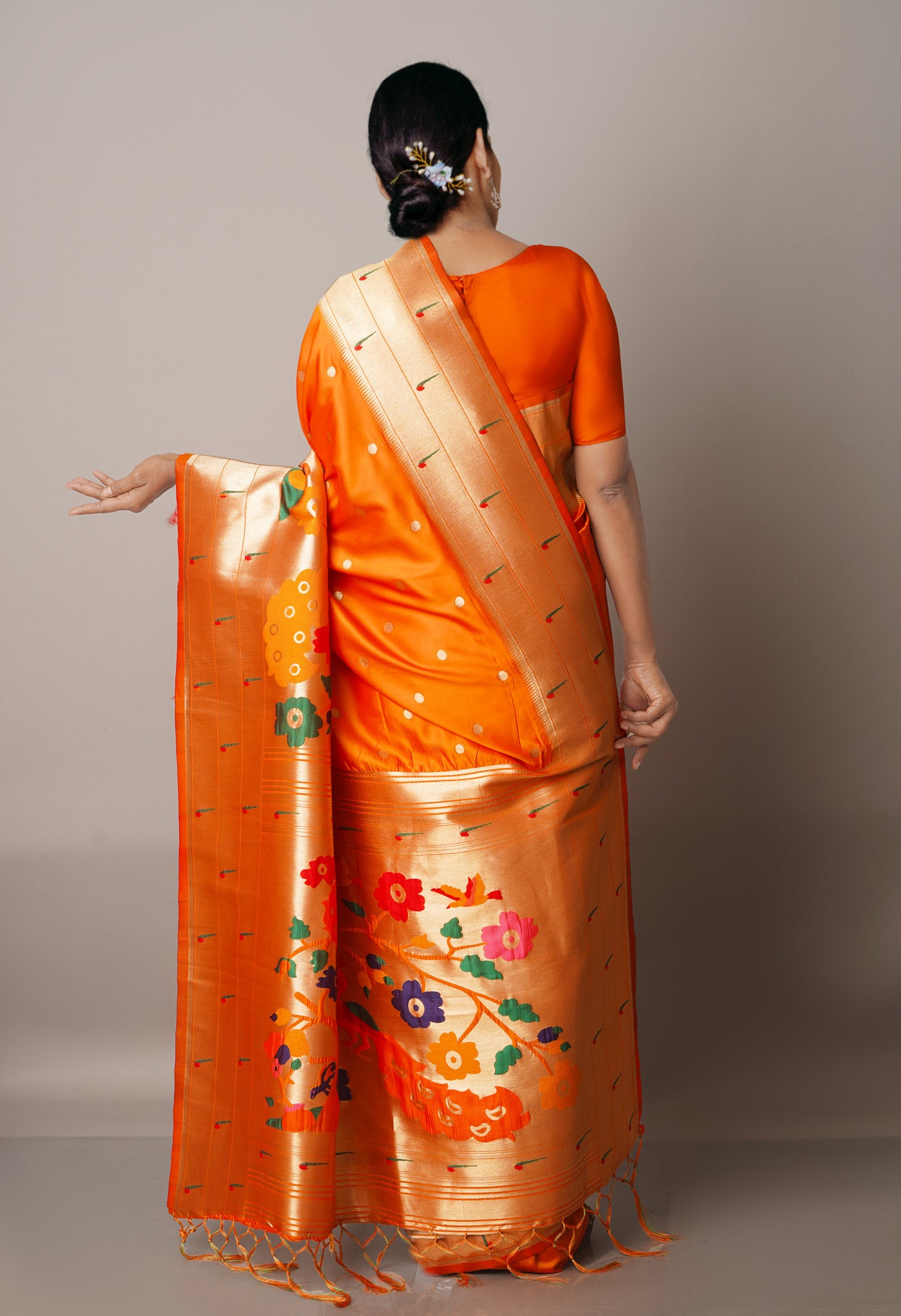 Orange  Paithani Silk Saree-UNM67903