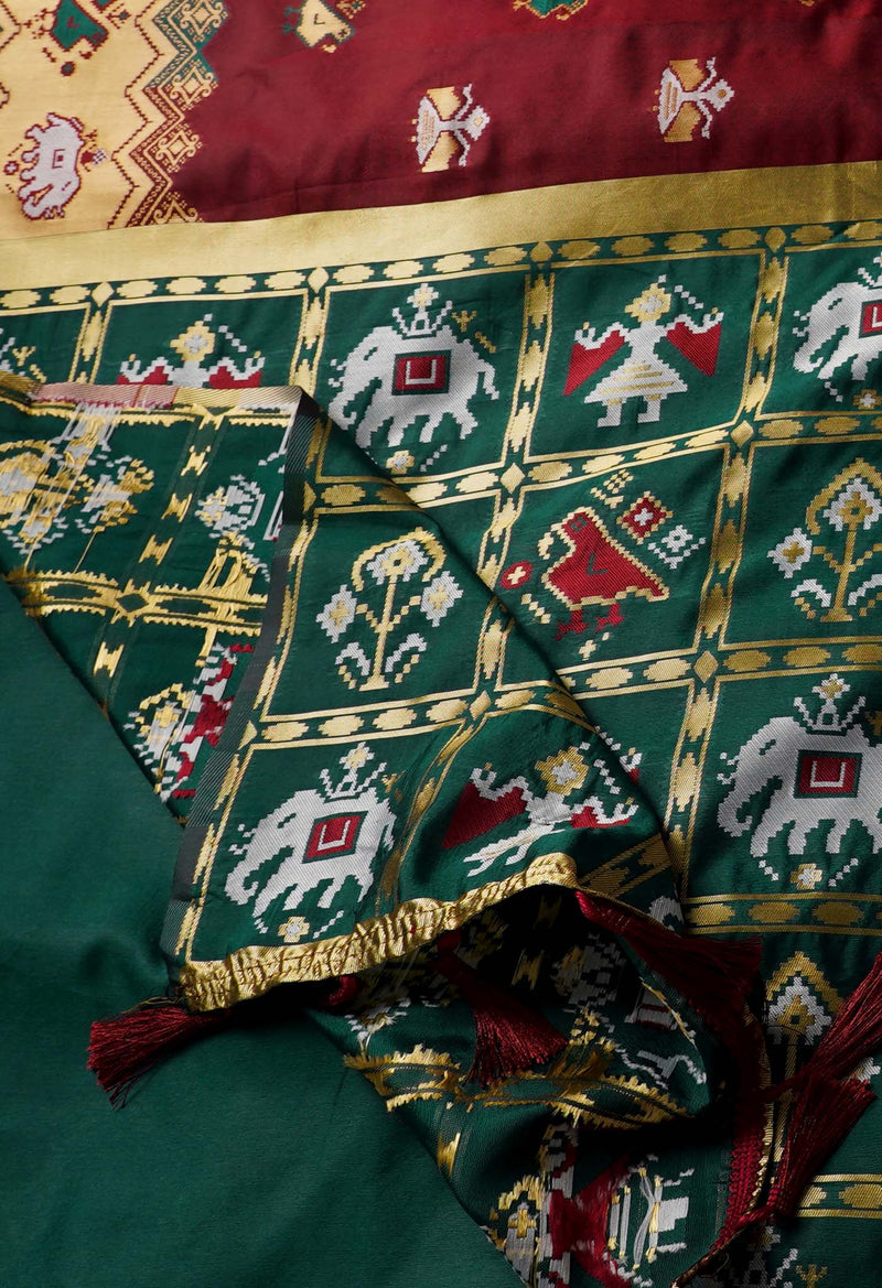 Maroon  Paithani Patola Soft Silk Saree-UNM67914