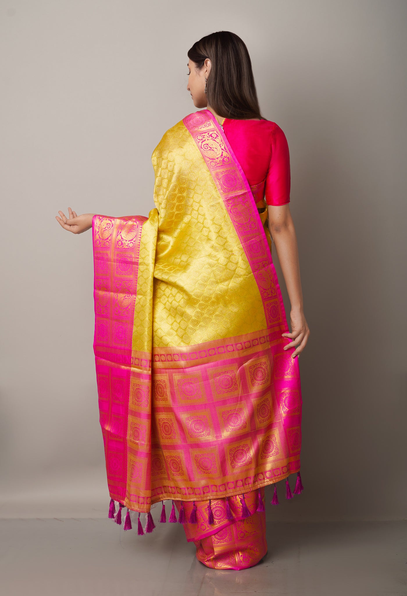 Light Yellow-Gold  Fancy Banarasi Silk Saree-UNM67920