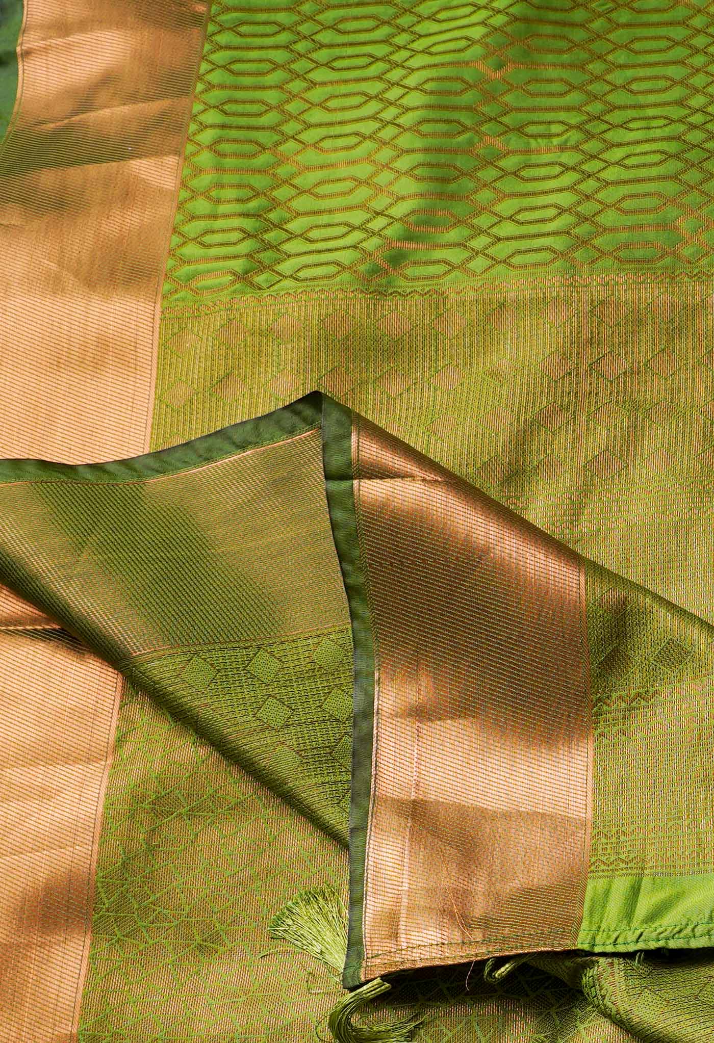 Parrot Green  Fancy Banarasi Silk Saree-UNM67945