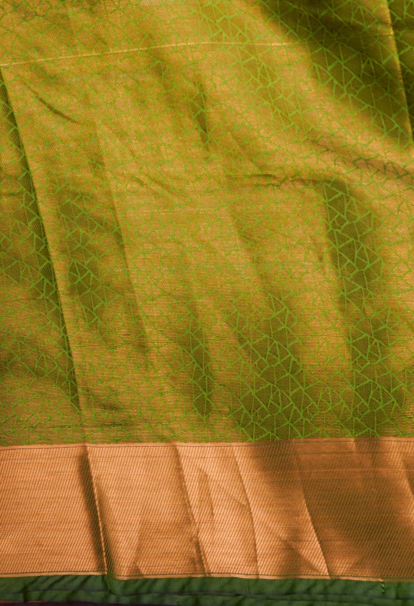 Parrot Green  Fancy Banarasi Silk Saree-UNM67945