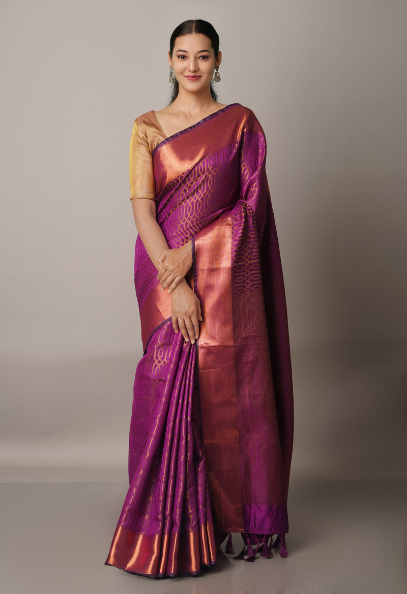 Purple  Fancy Banarasi Silk Saree-UNM67951