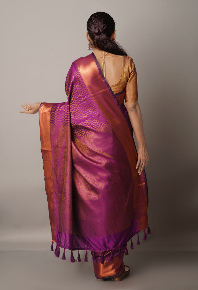 Purple  Fancy Banarasi Silk Saree-UNM67951