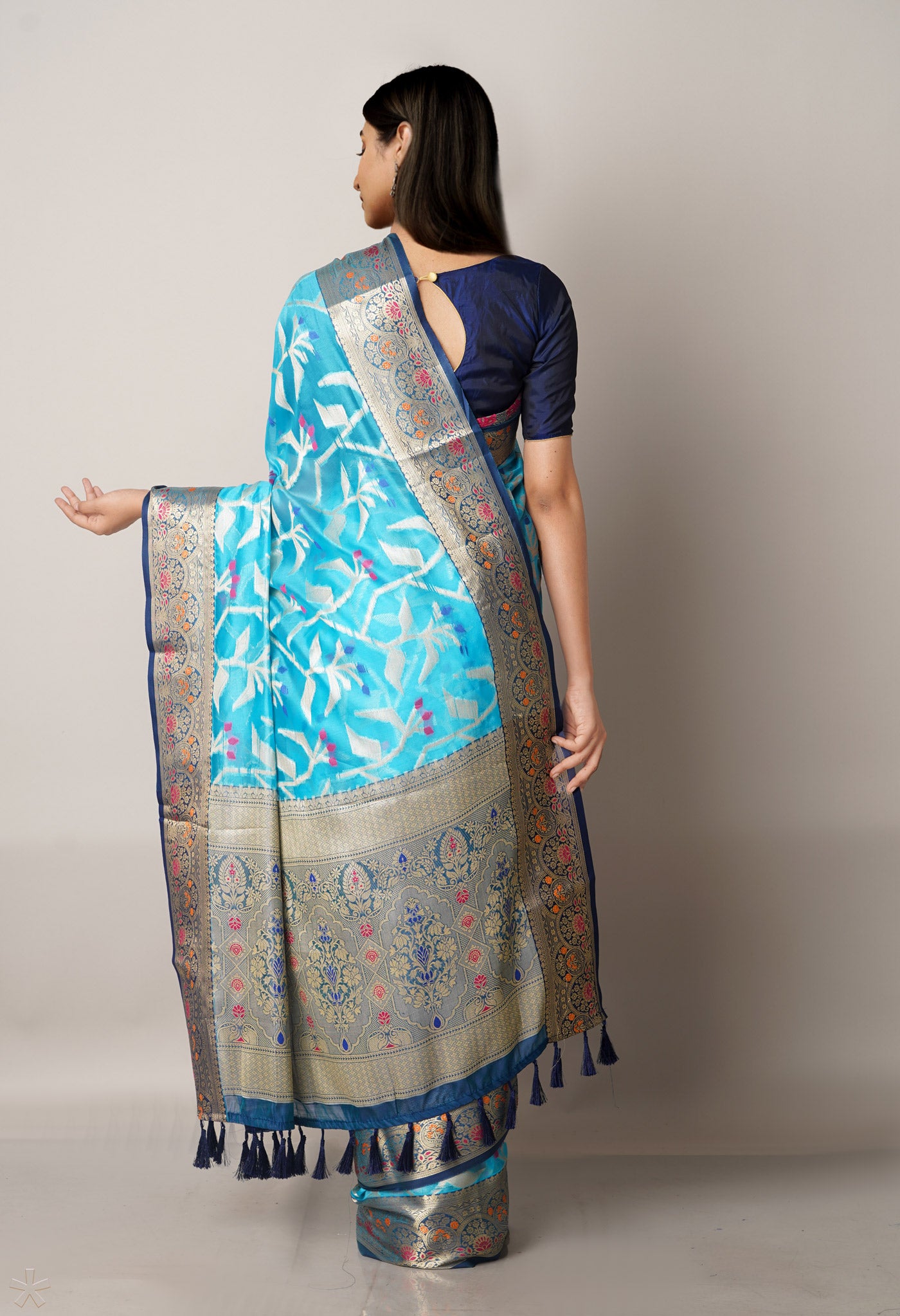 Sky Blue  Fancy Banarasi Silk Saree-UNM67962