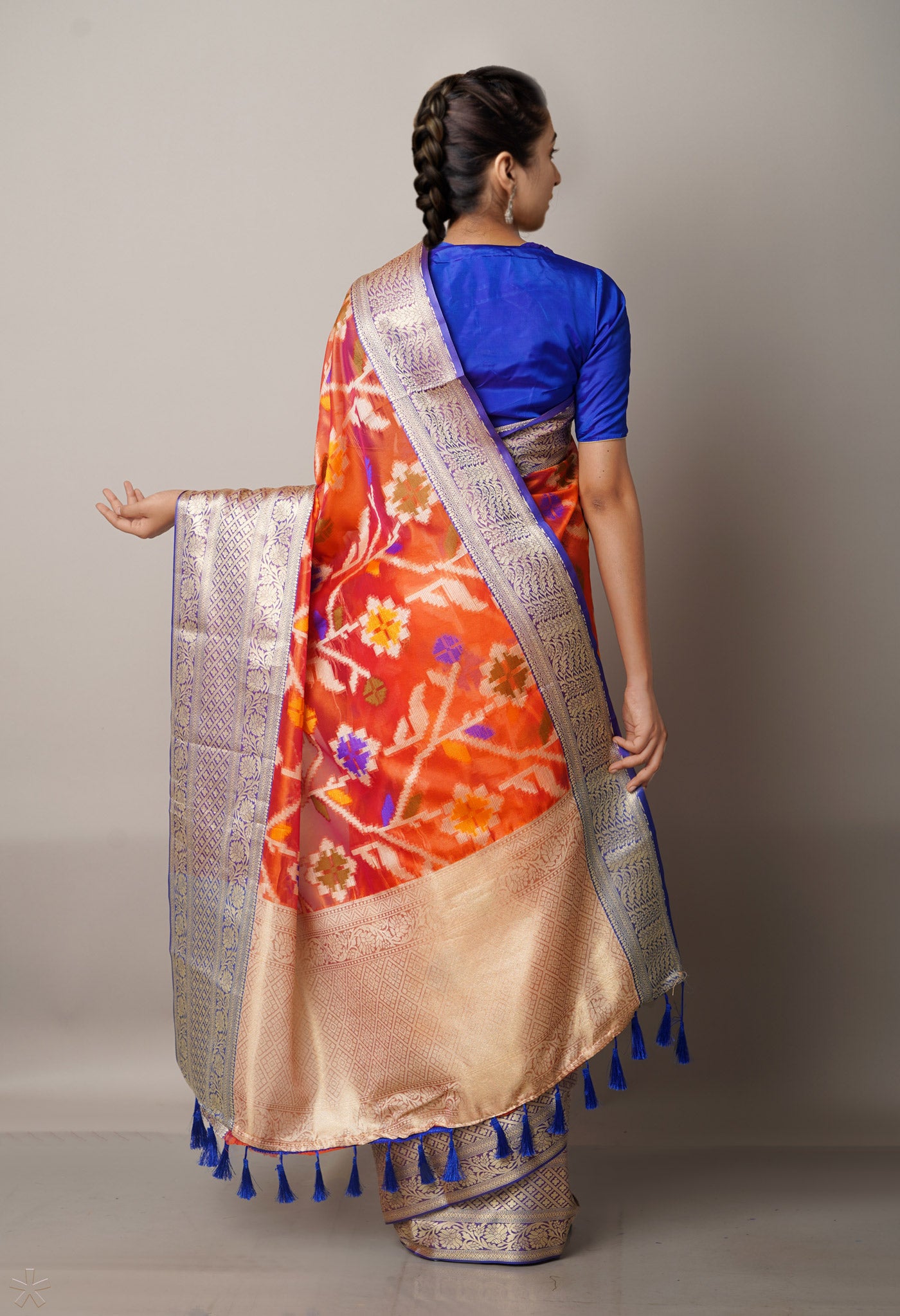 Orange  Fancy Banarasi Silk Saree-UNM67967