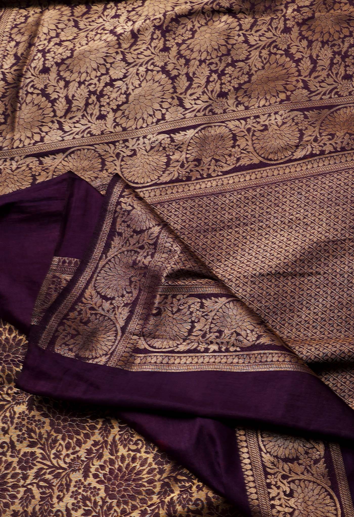 Dark Purple  Fancy Banarasi Soft Silk Saree-UNM67971