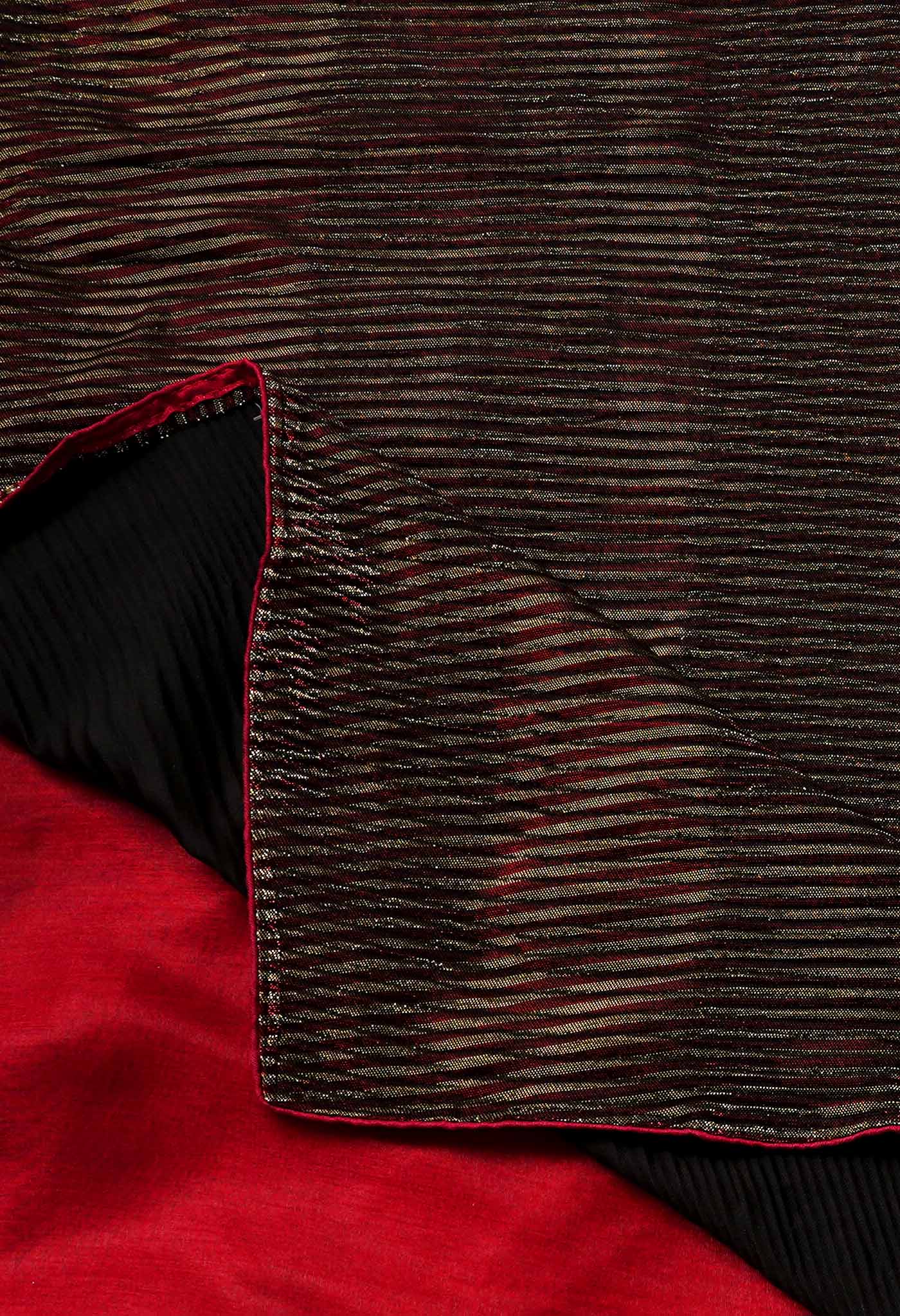Maroon  Crushed Soft Silk Saree-UNM67980