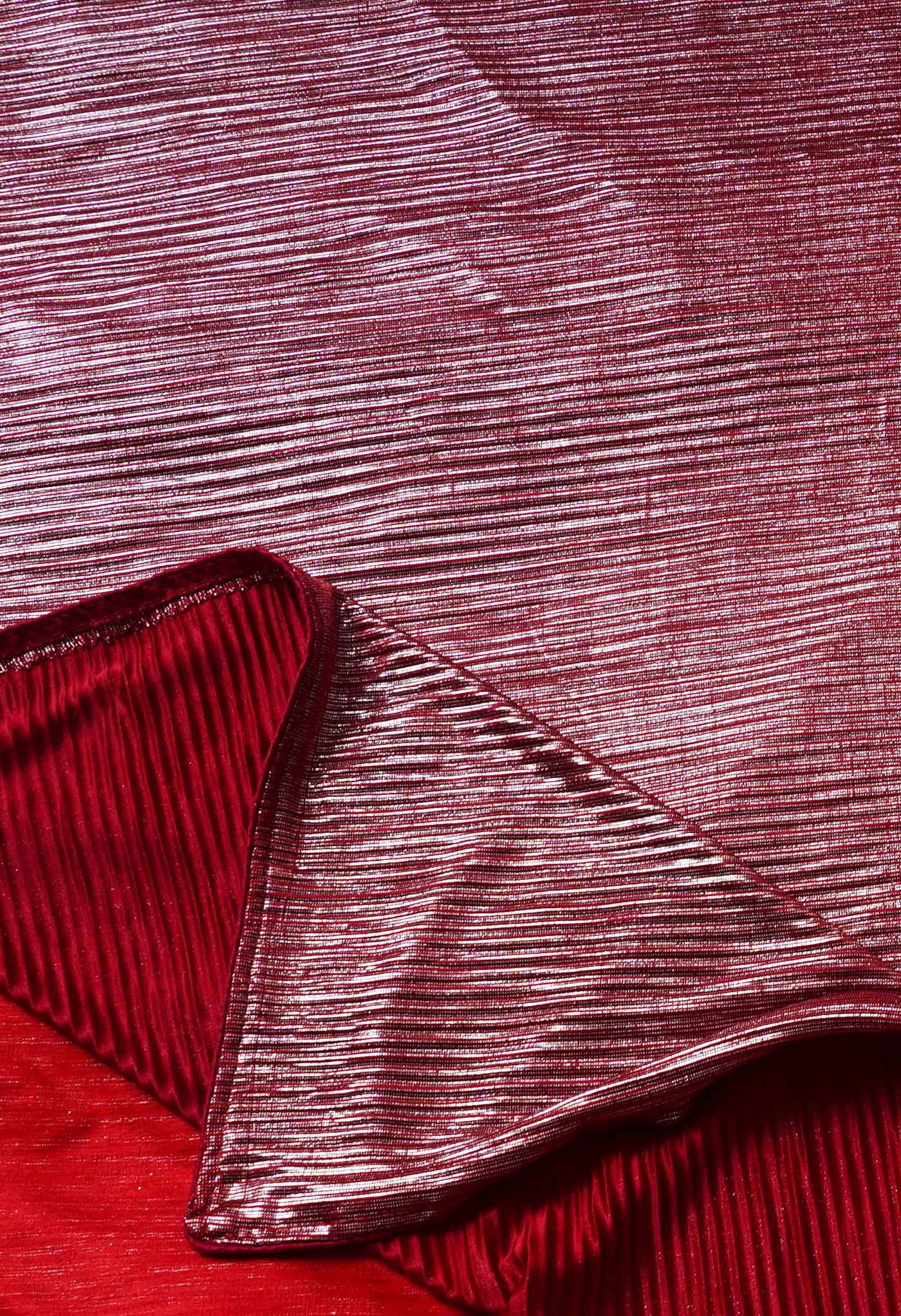 Red  Crushed Soft Silk Saree-UNM67982