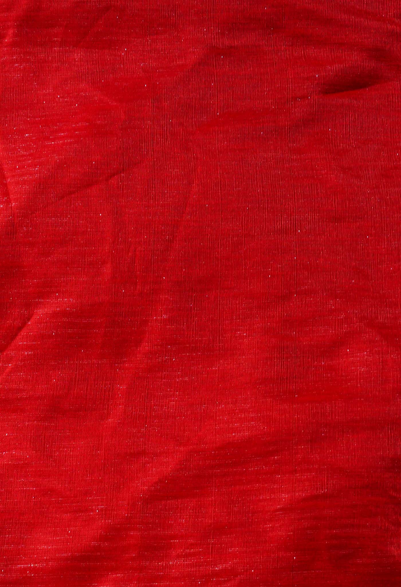 Red  Crushed Soft Silk Saree-UNM67982