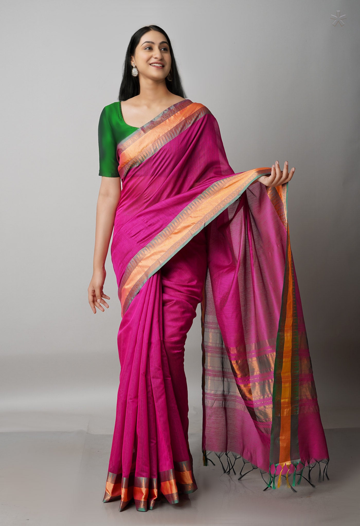 Magenta Pink  Banarasi Silk Saree-UNM68001