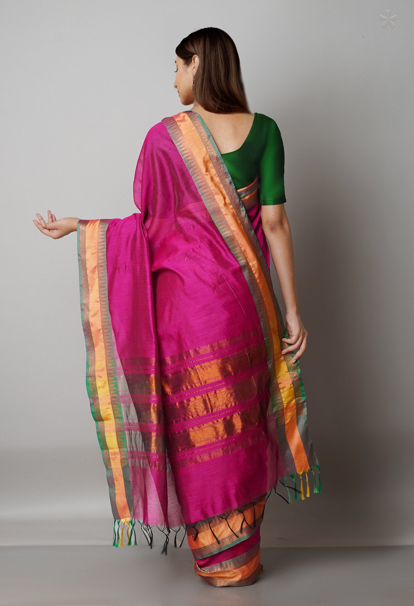Magenta Pink  Banarasi Silk Saree-UNM68001
