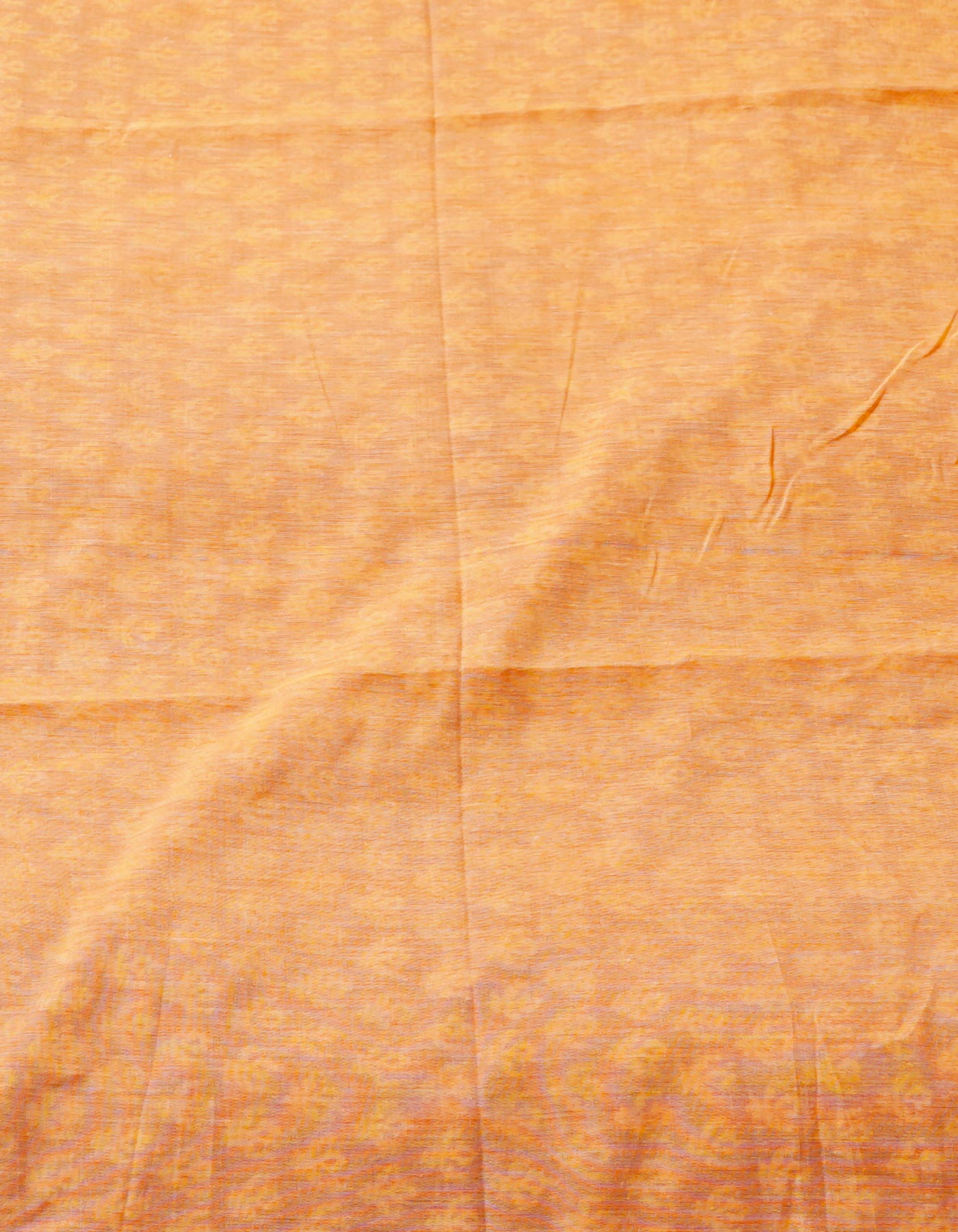 Orange  Block Printed Chanderi Sico Saree-UNM68064