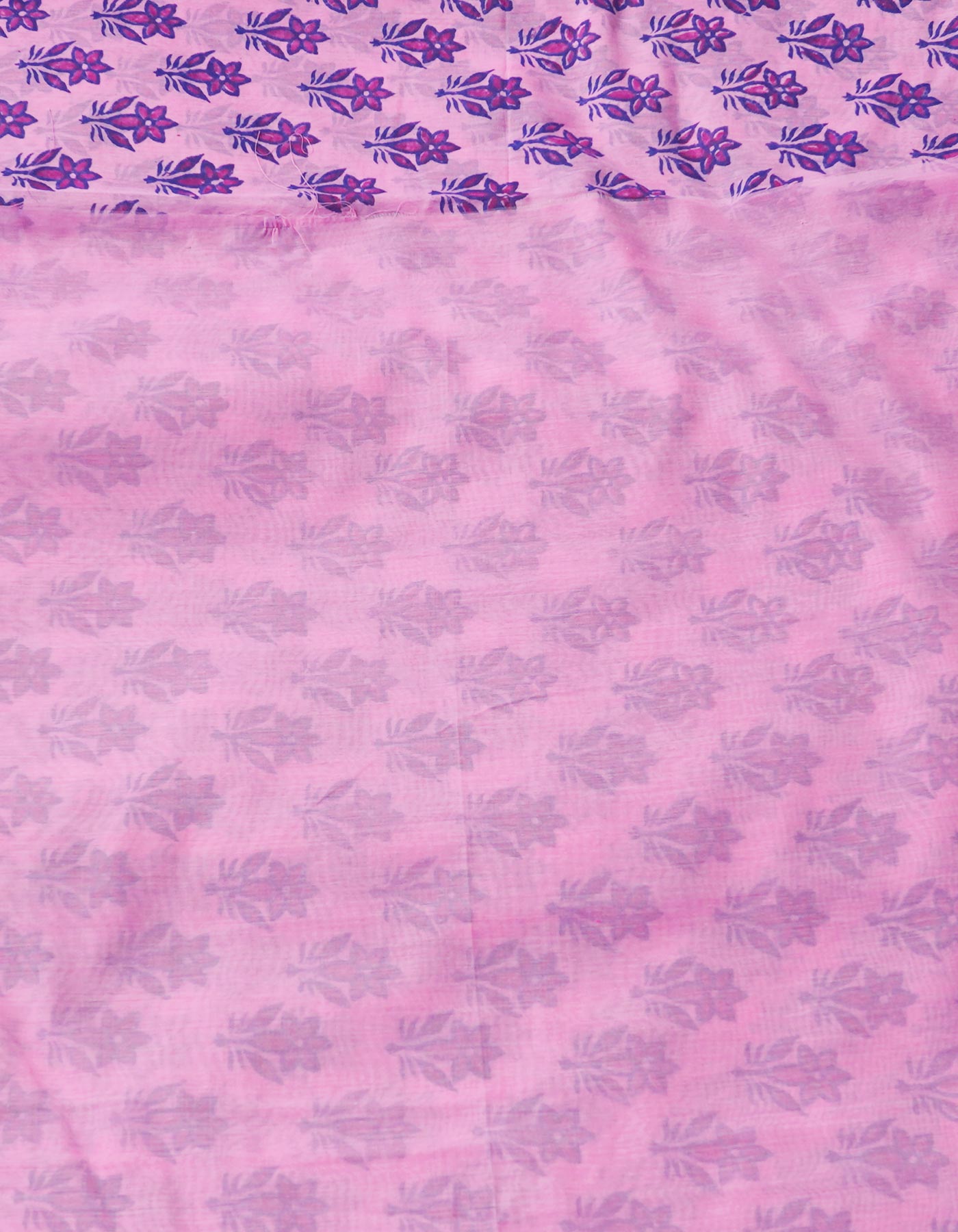Pink  Block Printed Chanderi Sico Saree-UNM68071