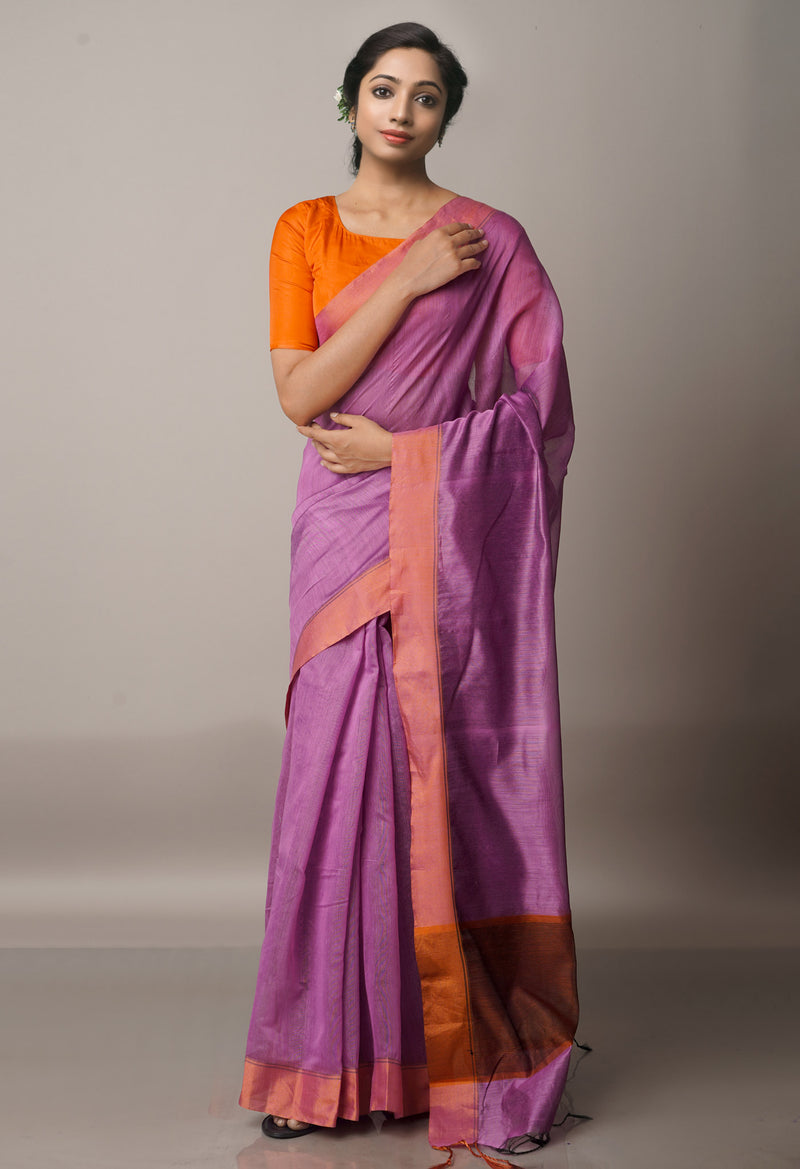 Pink  Chanderi Sico Saree-UNM68091