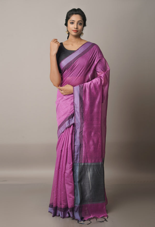 Pink  Chanderi Sico Saree-UNM68095