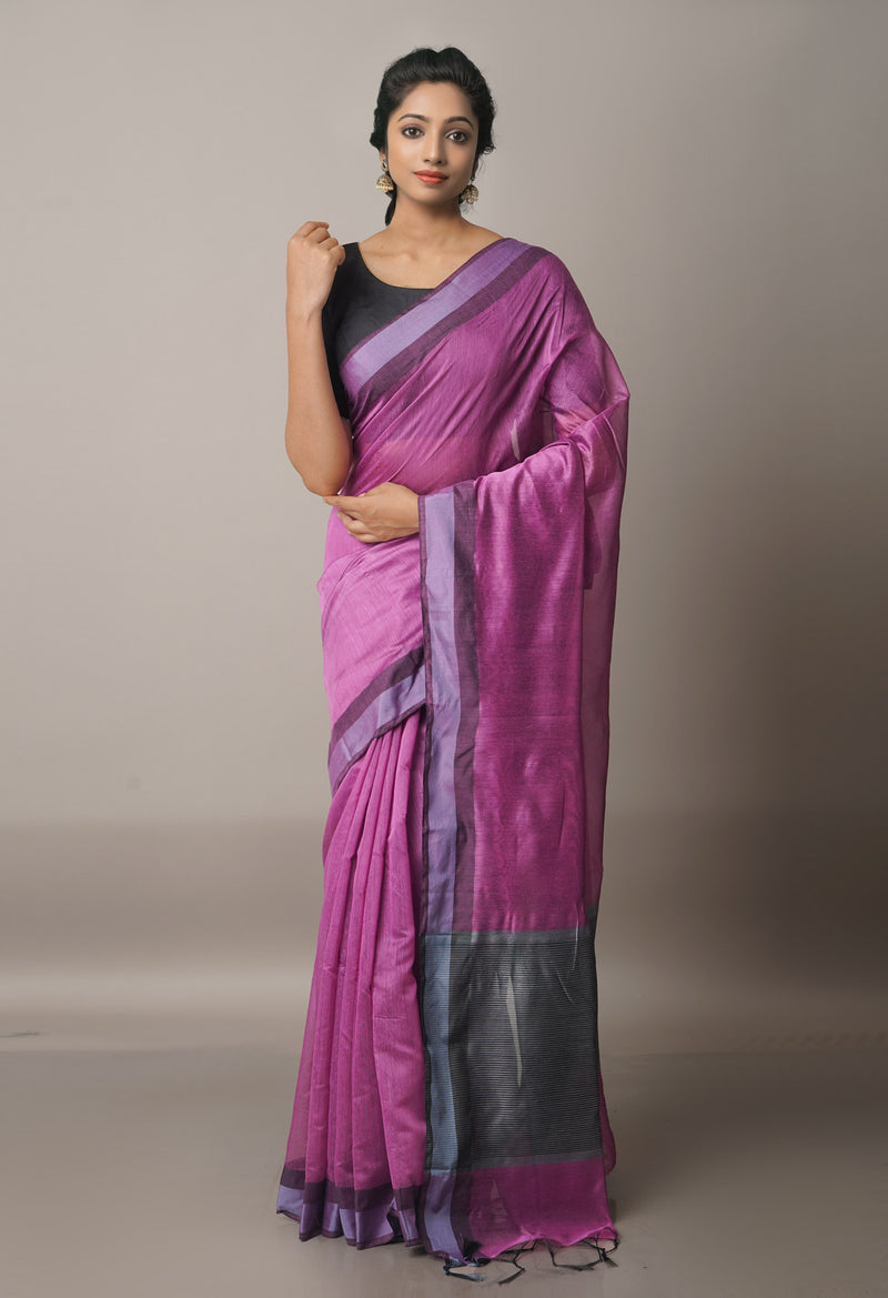 Pink  Chanderi Sico Saree-UNM68095