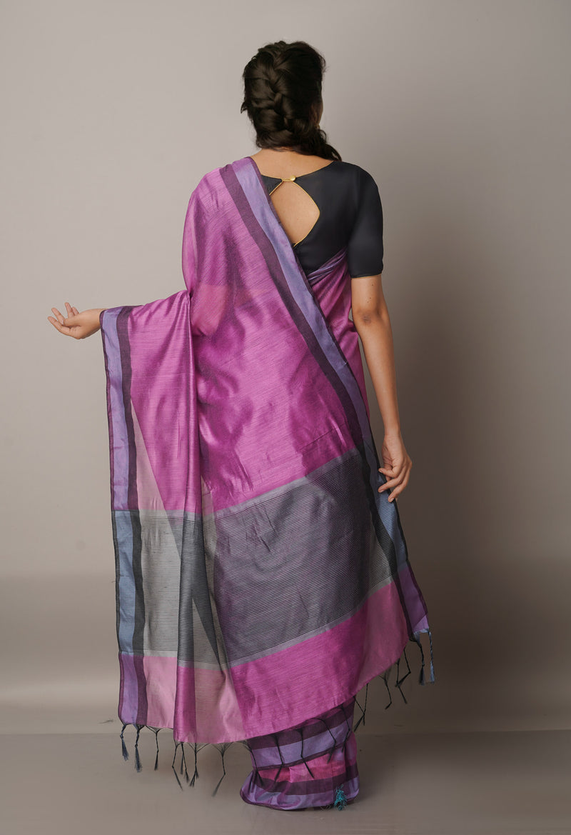 Pink  Chanderi Sico Saree-UNM68095