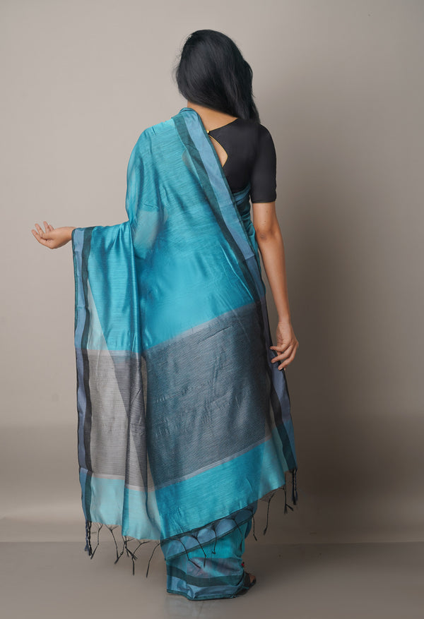 Blue  Chanderi Sico Saree-UNM68096