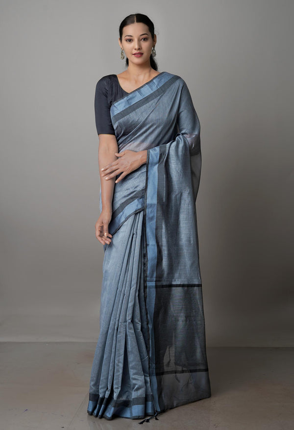 Grey  Chanderi Sico Saree-UNM68099