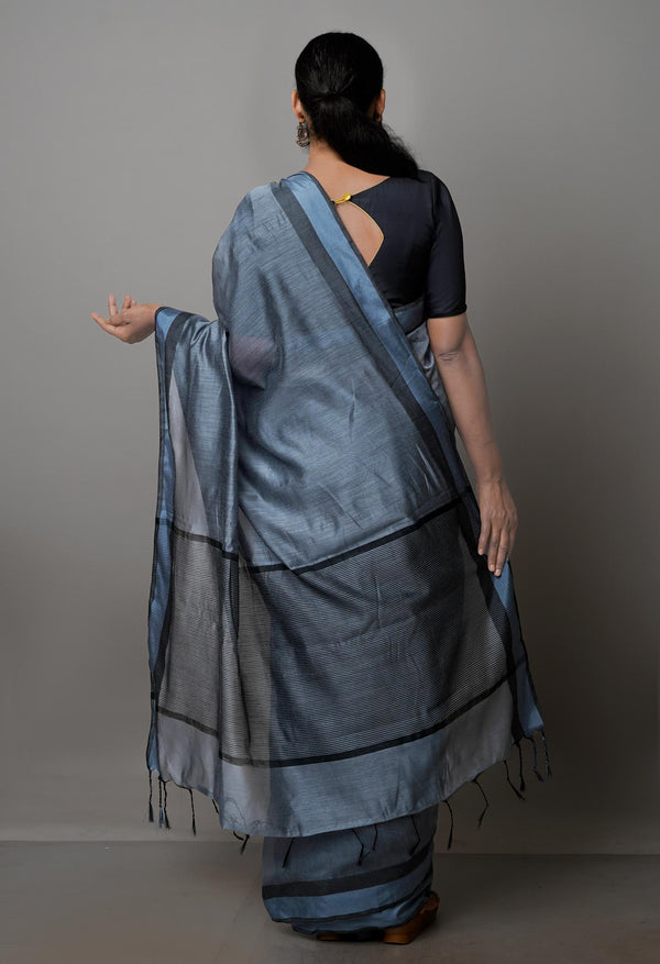 Grey  Chanderi Sico Saree-UNM68099