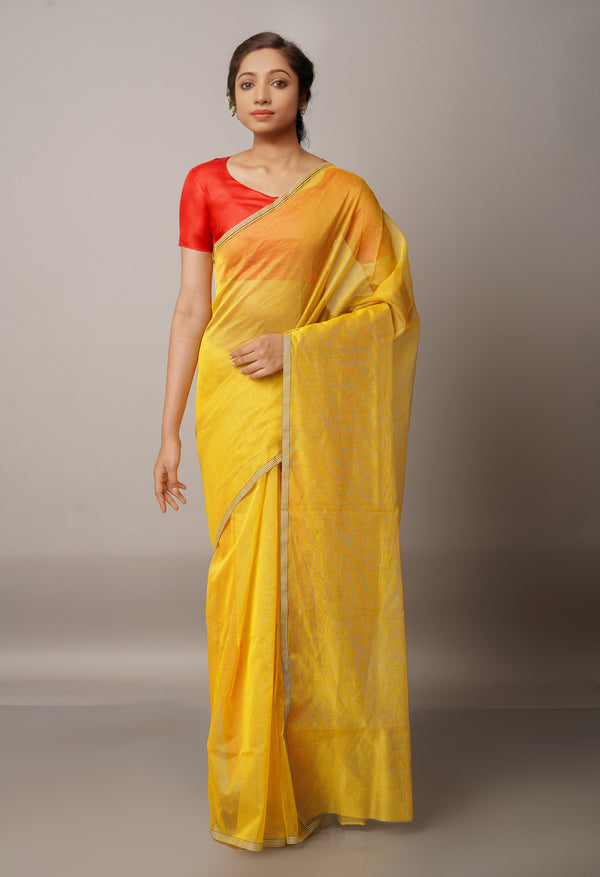 Brown Meghalaya Checks Supernet Saree-UNM68107