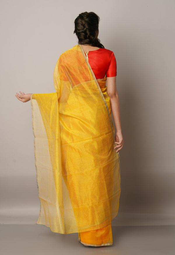 Brown Meghalaya Checks Supernet Saree-UNM68107