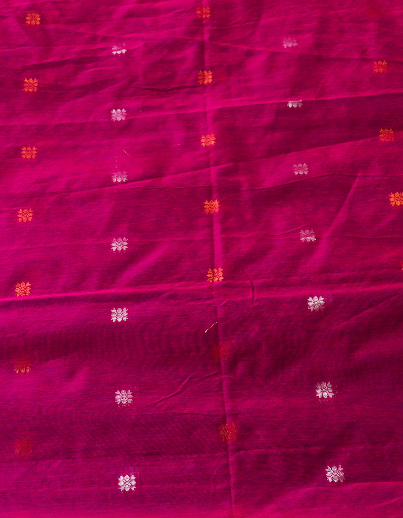 Cobalt Blue Handloom Jamdhani Bengal Linen Saree-UNM68140