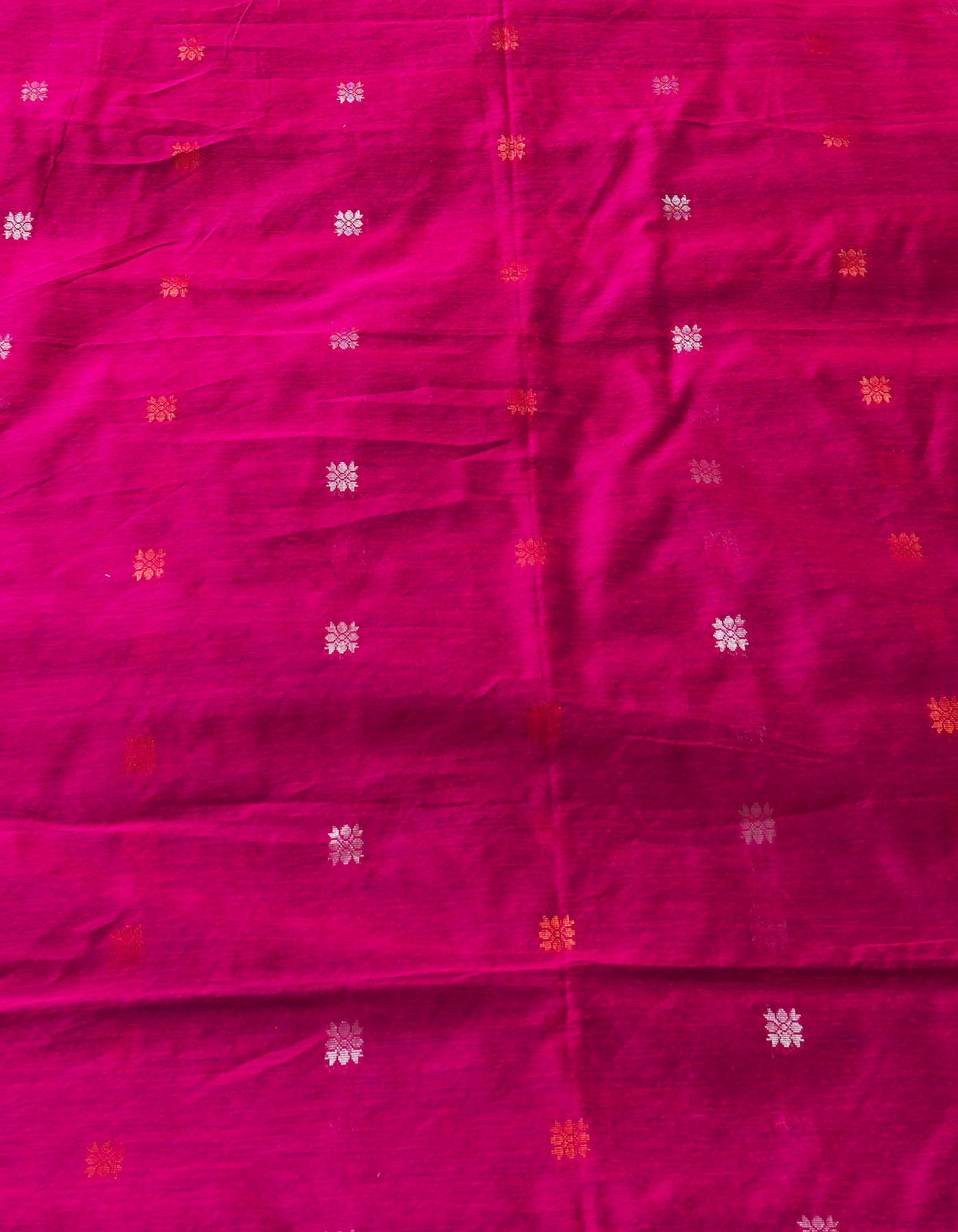 Teal Green Handloom Jamdhani Bengal Linen Saree-UNM68142