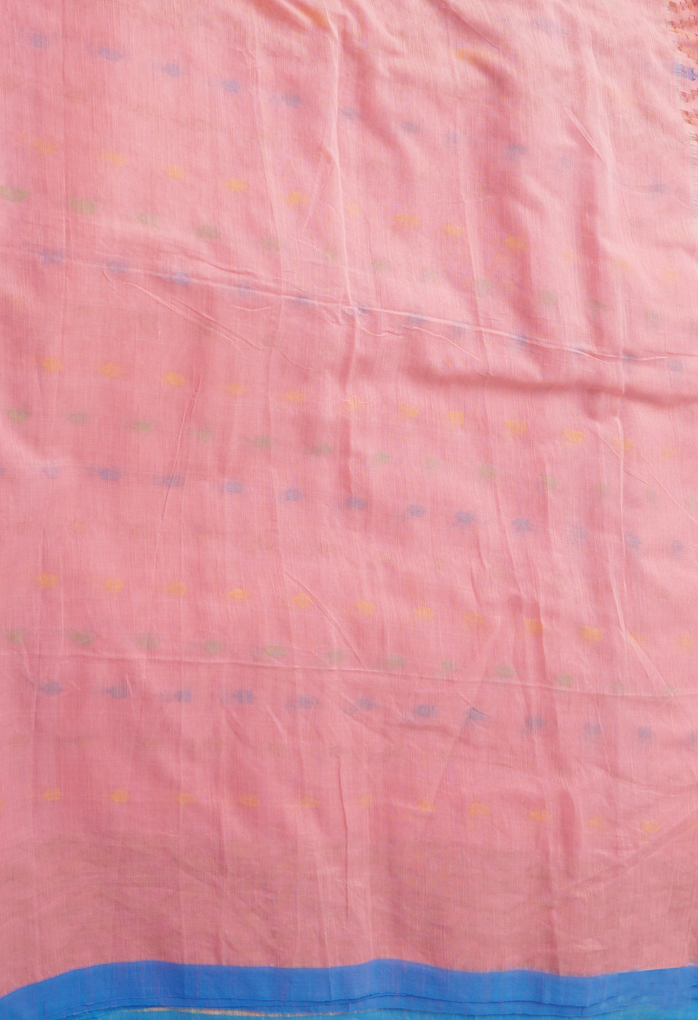 Monticello Peach Pink Handloom Jamdhani Bengal Sico Saree-UNM68269