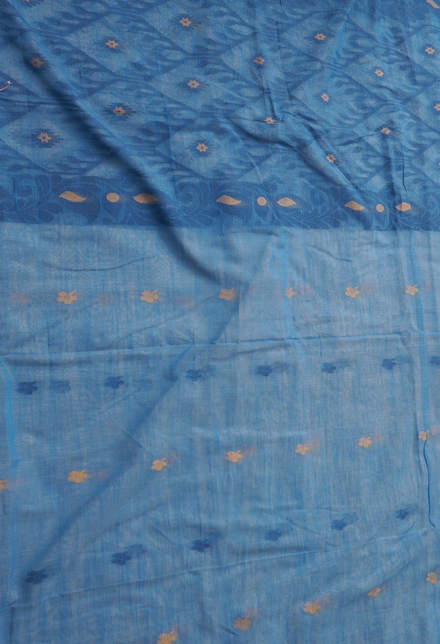 Grey Handloom Jamdhani Bengal Sico Saree-UNM68298