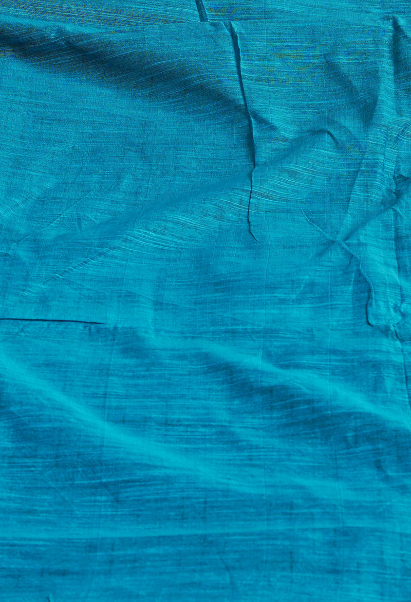 Blue Handloom Jamdhani Bengal Sico Saree-UNM68332