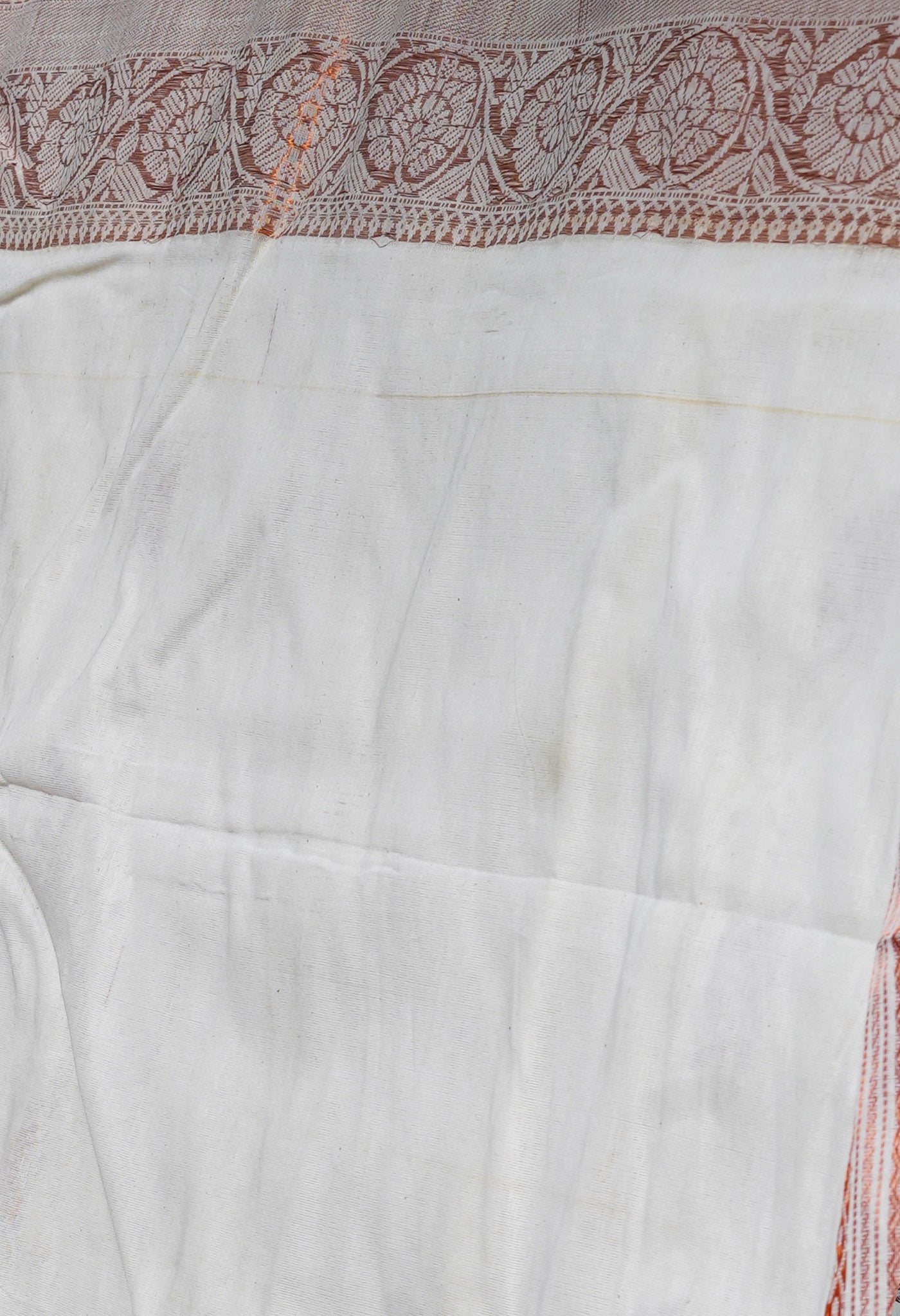 White Handloom Jamdhani Bengal Cotton Saree