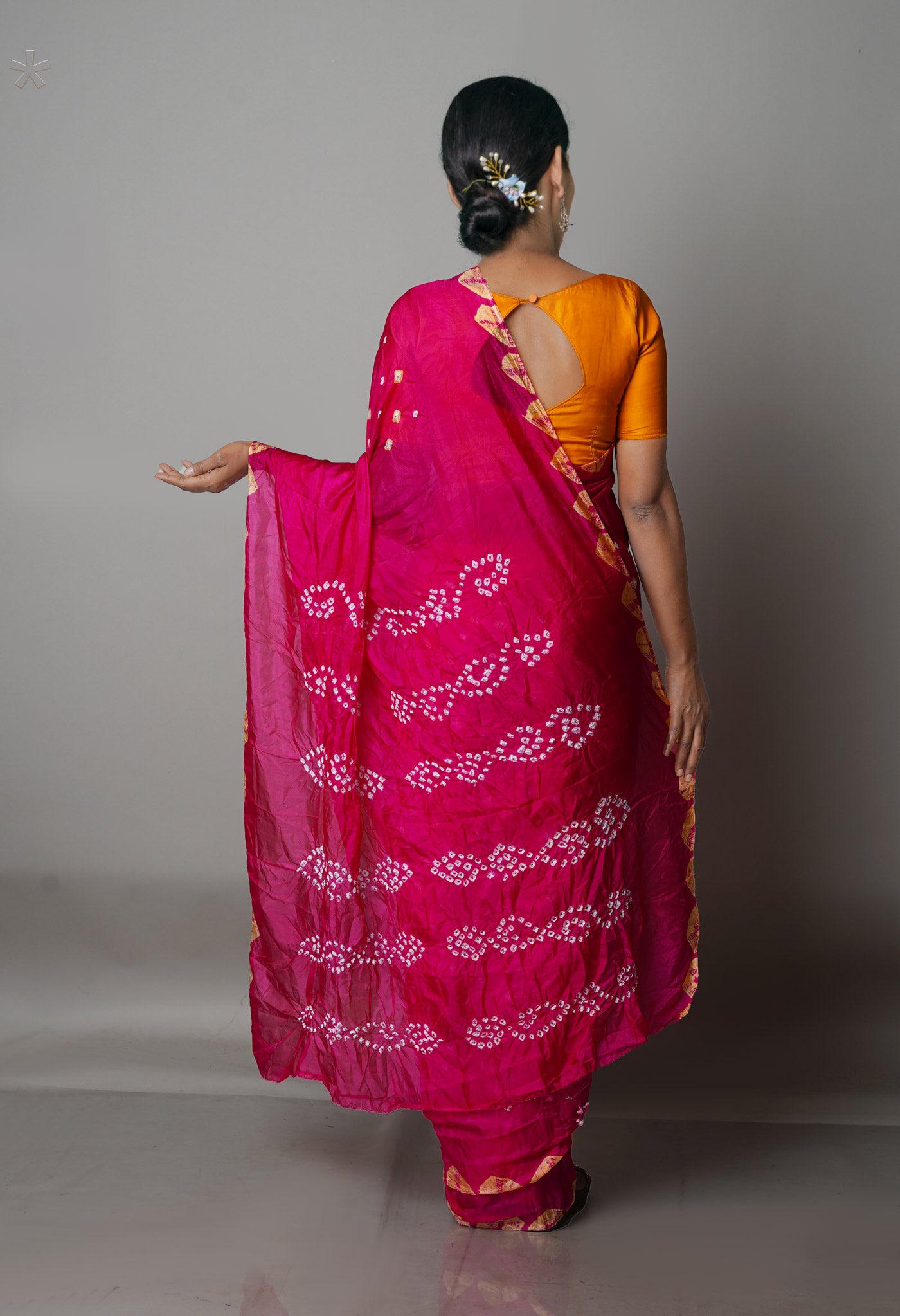 Pink  Bandhani Soft Silk Saree-UNM68396