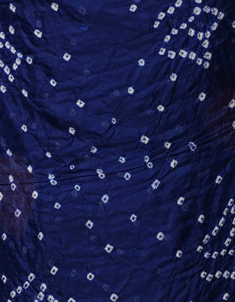 Navy Blue  Bandhani Soft Silk Saree-UNM68408