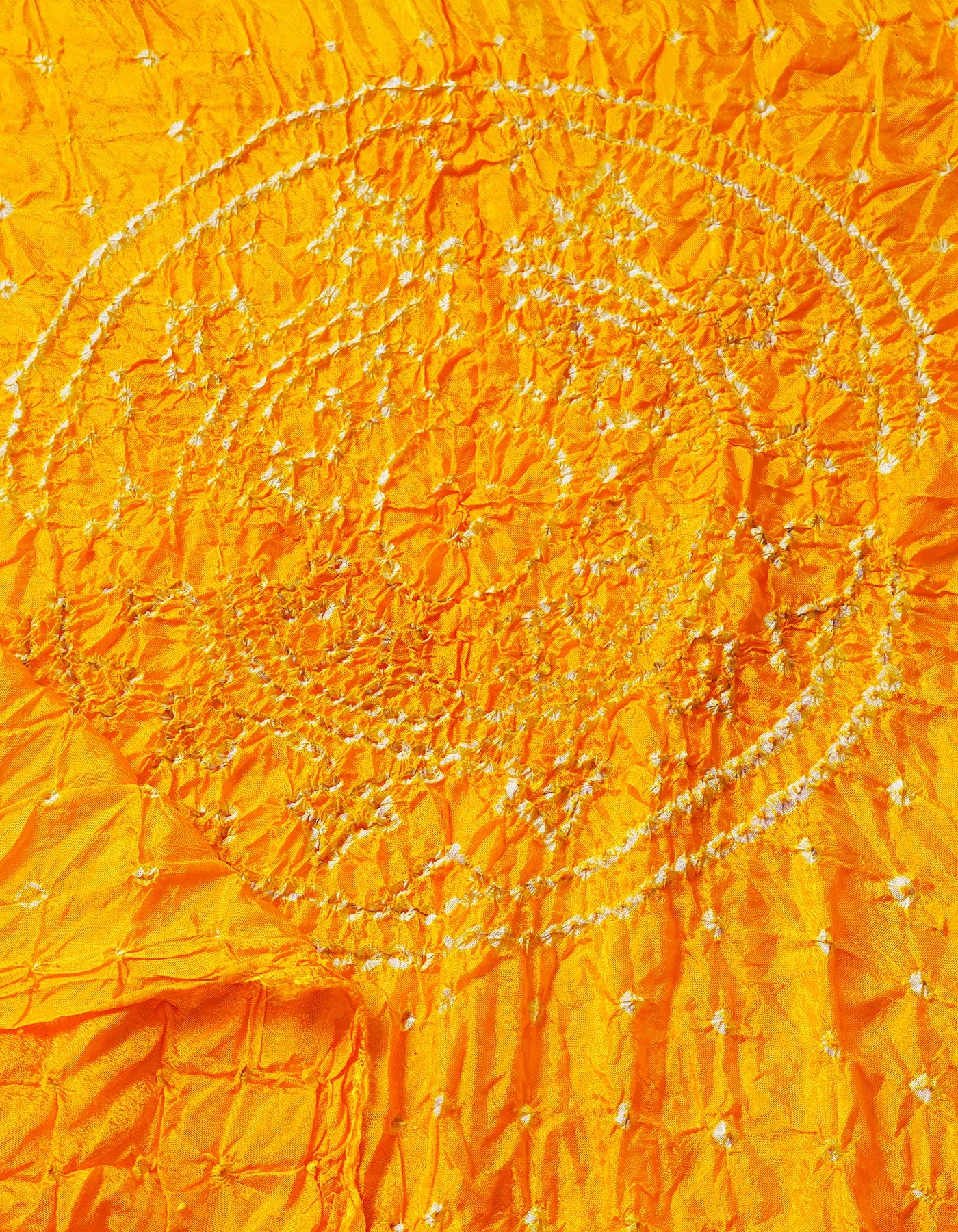 Yellow  Bandhani Soft Silk Saree-UNM68415
