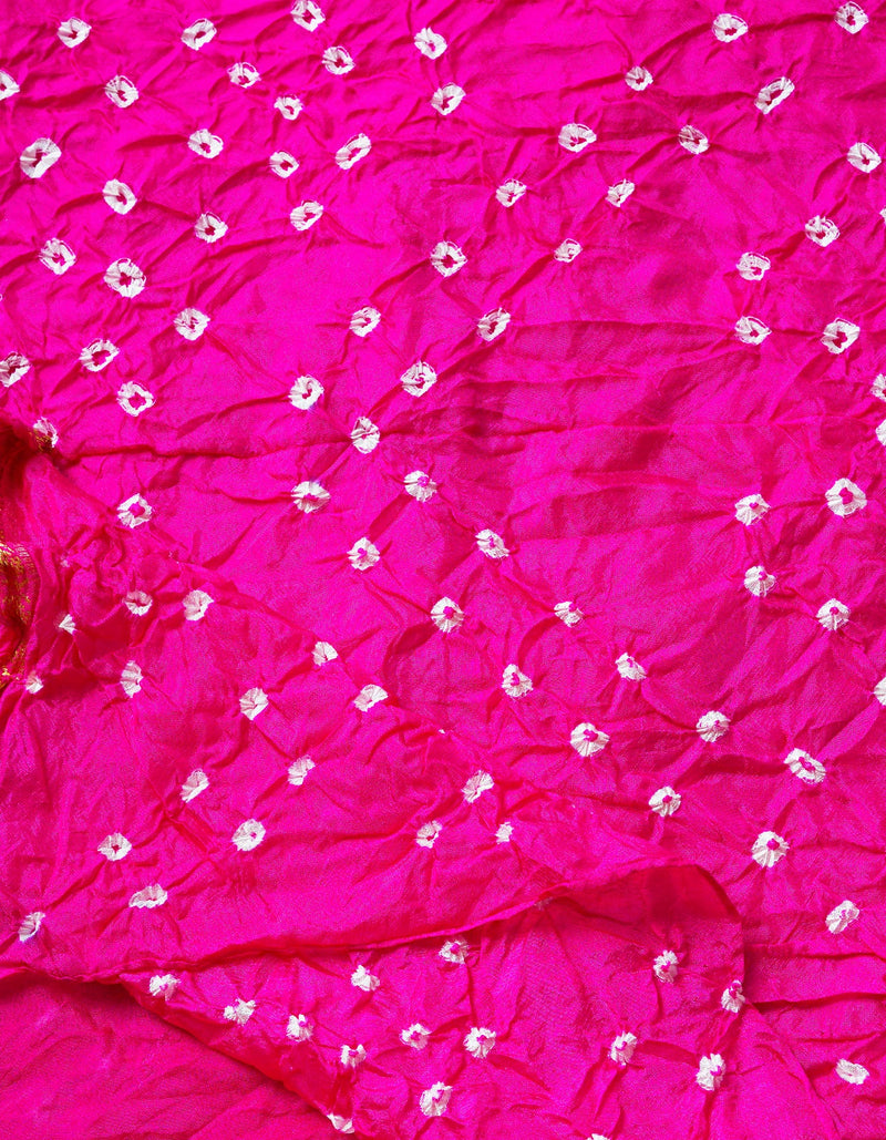 Pink  Bandhani Soft Silk Saree-UNM68421