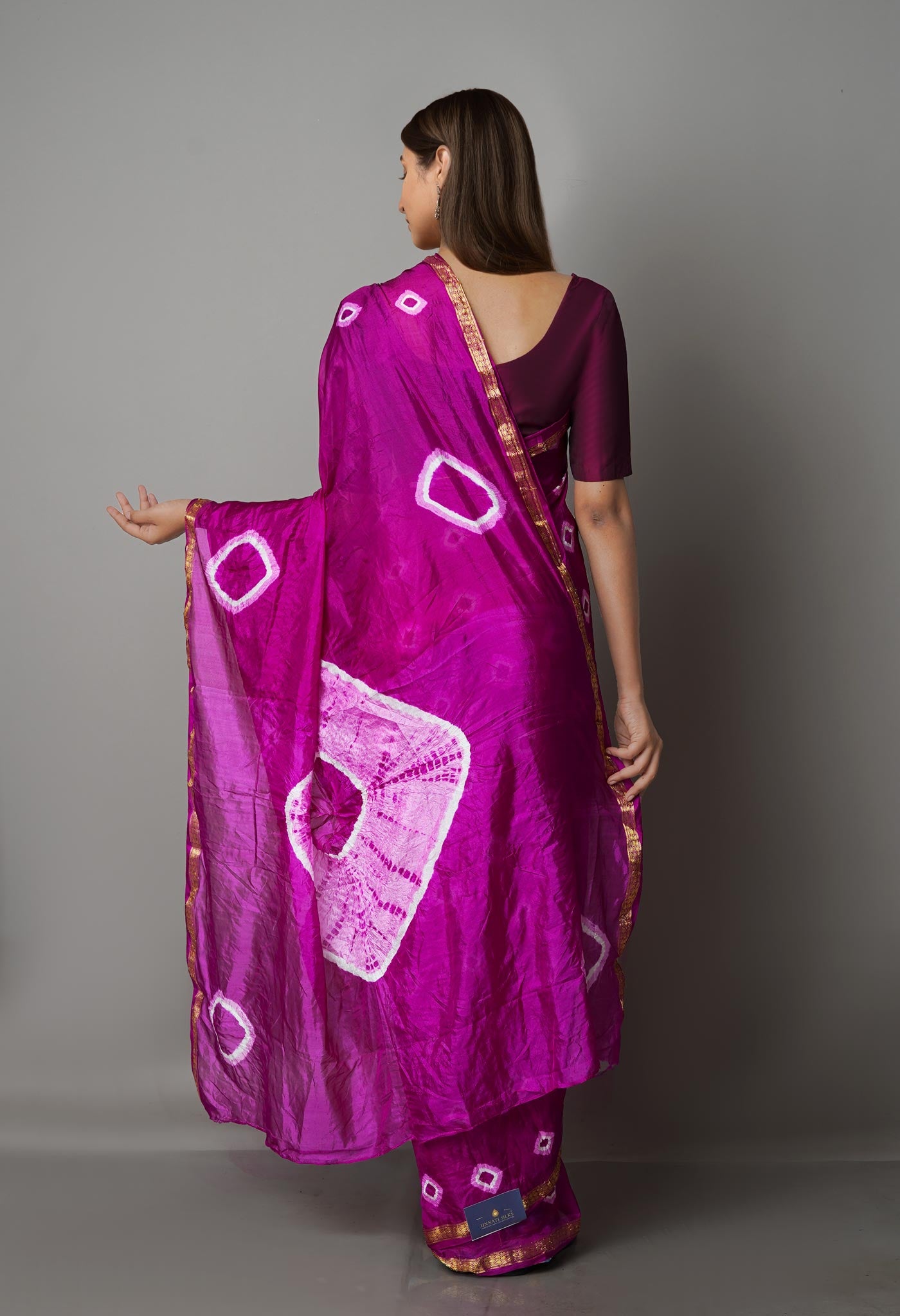 Purple  Bandhani Soft Silk Saree-UNM68437