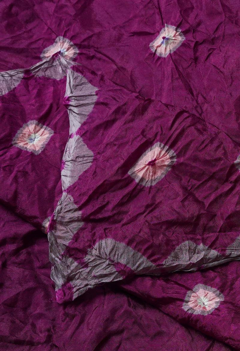 Purple  Bandhani Soft Silk Saree-UNM68459
