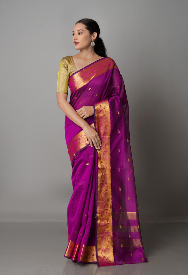 Purple  Bangalore Sico Saree-UNM68489