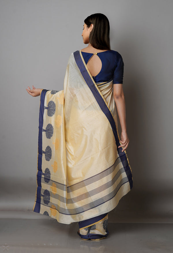 Pale Cream  Bangalore Sico Saree-UNM68509