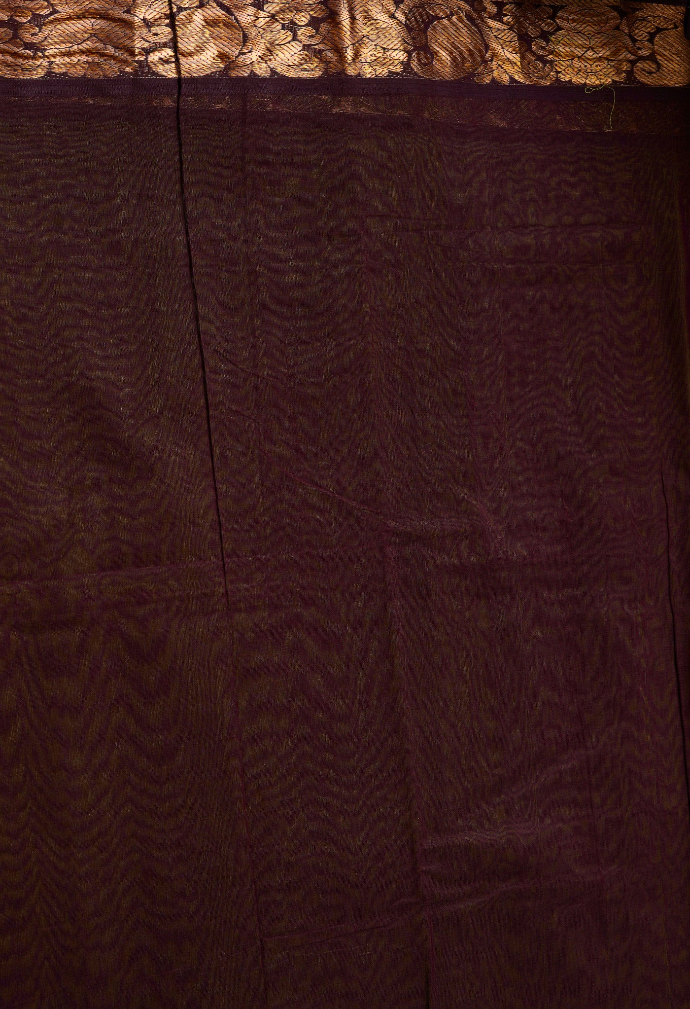 Basil Green-Dark Brown Pure Handloom Gadwal Mercerized Cotton Saree-UNM68526