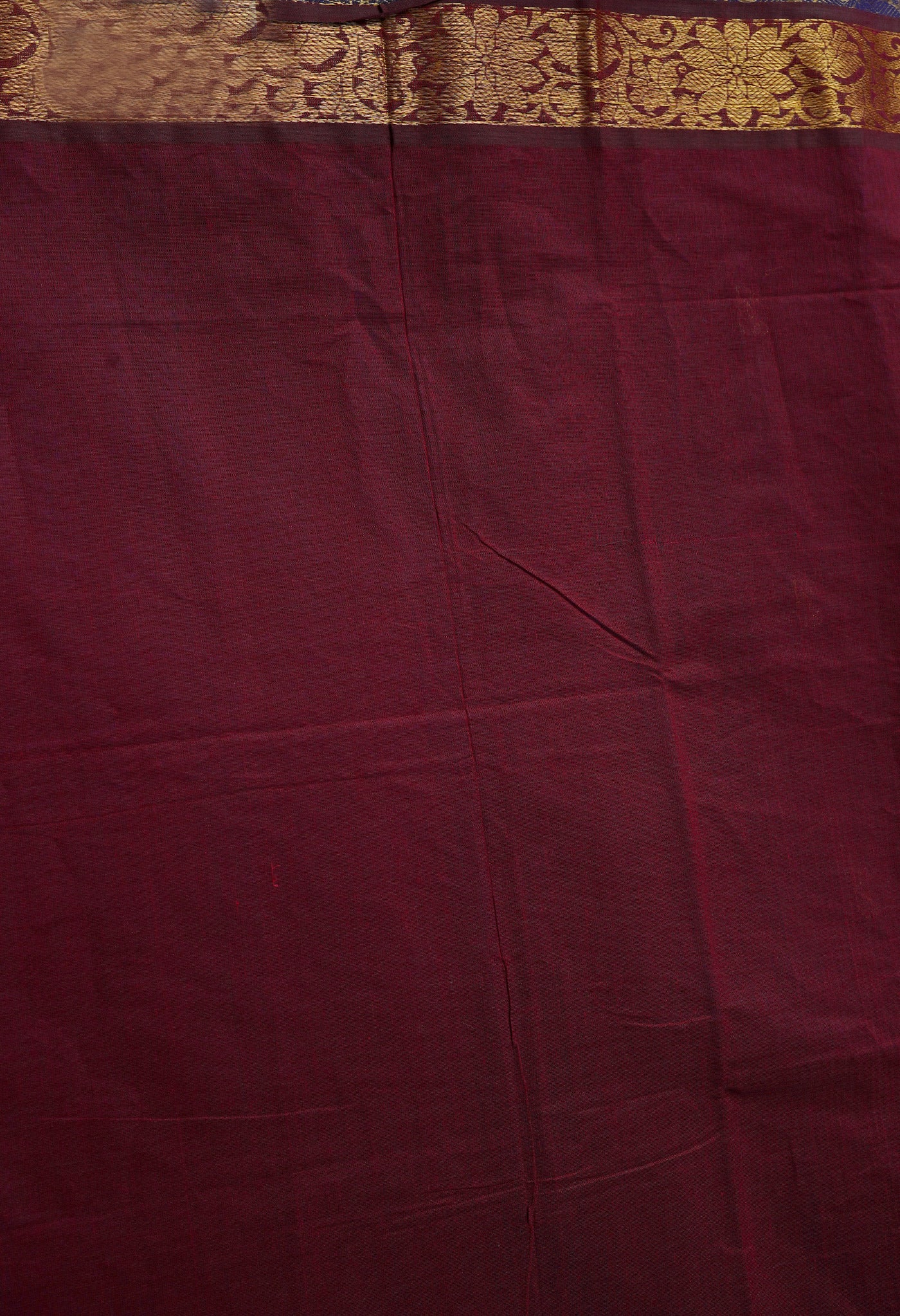 Violet-Maroon Pure Handloom Gadwal Mercerized Cotton Saree-UNM68534