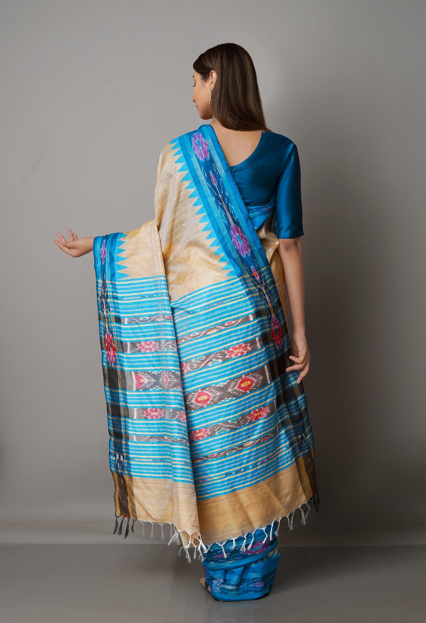 Pale Brown Pure Handloom Ghicha Tussar Silk Saree-UNM68677